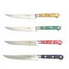 4 Piece Steak Knife Set Coloured Curly Birch