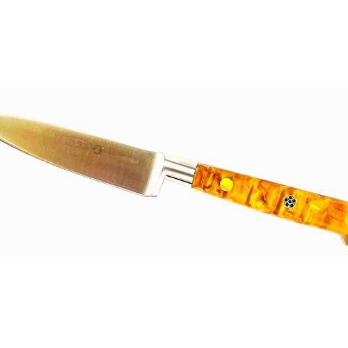 4 inch Veg Knife with Natural Curly Birch Handle