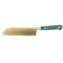 7 inch Santoku - Blue Coloured Curly Birch Handle