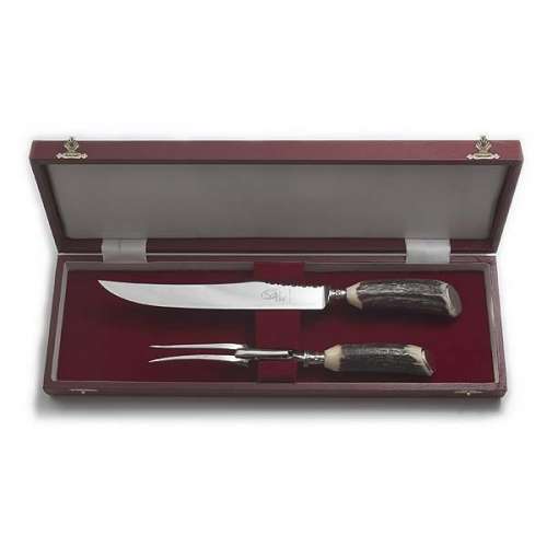 2 Piece Stag Handled Carving Set