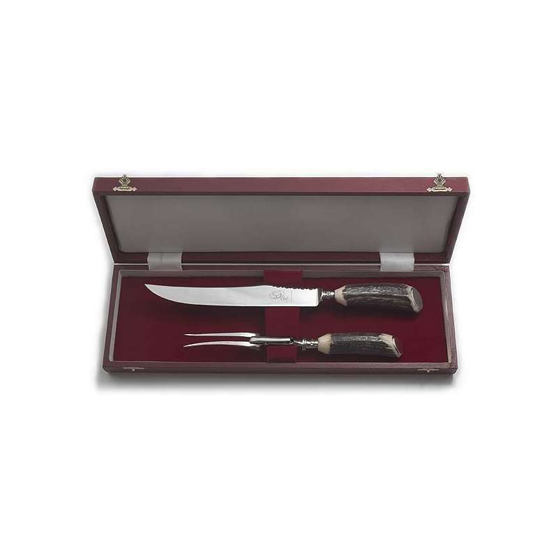 2 Piece Stag Handled Carving Set