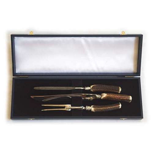 3 Piece Stag Handled Carving Set