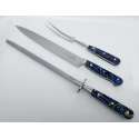 3 Piece Ocean Blue Carving Set