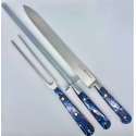 3 piece Carving set Royal Blue